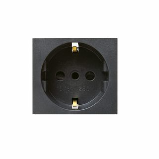 AVE Schuko socket outlet 2P+E 16A 250V – 2 modules — 45390TS