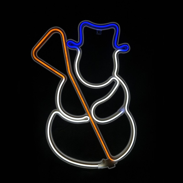 ACA Lighting "SNOWMAN", 300 NEON LED MOTIF 3m DOUBLE NEON SMD ROPE LIGHT, MULTICOLOR STEADY, IP44, 37X53CM, 1.5m LEAD CABLE — X0830034110