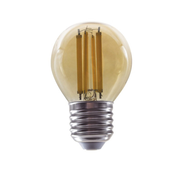 ACA Lighting LED FILAMENT E27 DIM G45 6W AMBER 2700K 230V AC 700LM RA80 30000H 360° — ALIN6WWDIMAM — manufacturer representative image