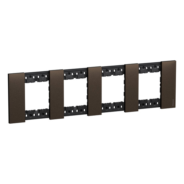 BTicino 2x4P 71mm Living Now Plate — KA4802M4KB