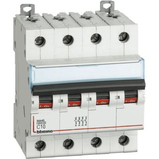 BTicino BTDIN45 - 4P Mcb curve C - In= 10A - Icn= 4.5kA - Vn= 400Vac — FA84C10