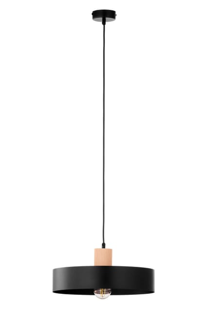 Sigma Pendant lamp RIF Wood 1 L black/drewno naturalne 41865