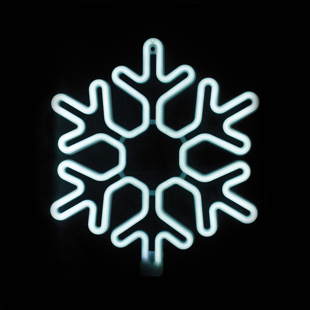 ACA Lighting "SNOWFLAKE", 300 NEON LED MOTIF 3m DOUBLE NEON SMD ROPE LIGHT, CW STEADY, IP44, 40X40CM, 1.5m LEAD CABLE — X0830024111