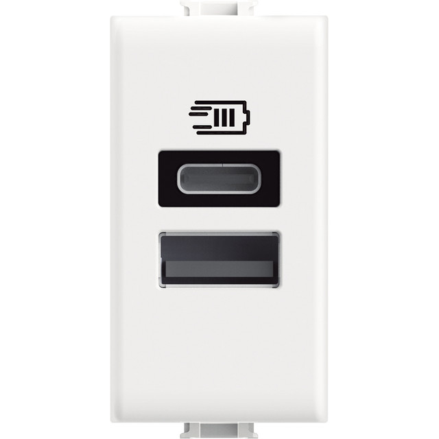 BTicino USB charger with 2 type A and C ports - 15W — AM4191AC