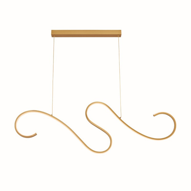 ACA Lighting NETTO PENDANT LUMINAIRE LED 27W 3000K 1890LM CALISTA GOLD ALUMINUM IP20 110X6XH175CM — YL1809LEDPGD