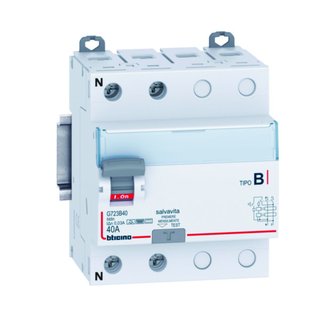 BTicino Earth leakage circuit breaker type B 2P - In= 40A - Idn= 30mA — G723B40