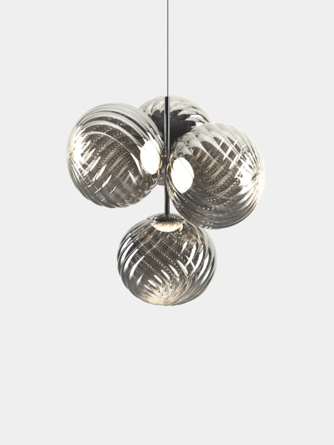 Tom Dixon Whirl Small Chandelier | Silver Polished Polycarbonate — WHC01CH-CEUM4