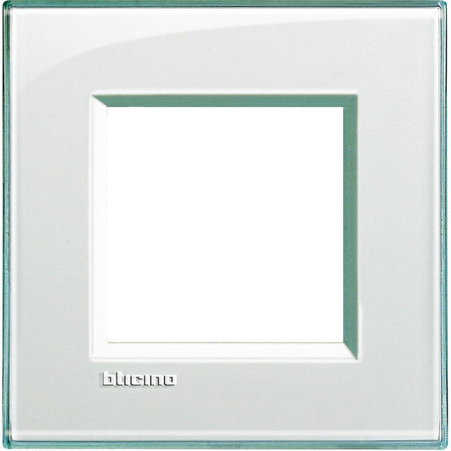 BTicino Square cover plate 2 modules - acquamarine — LNA4802KA