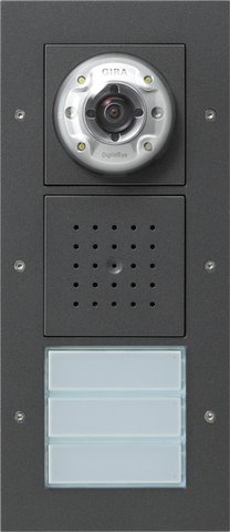 Gira Surface-mounted door station video, 3 gang anthracite — 127067