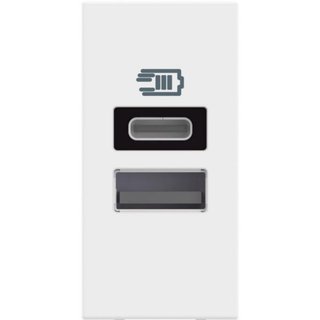 BTicino USB charger with 2 type A and C ports - 15W (3A) — RW4191AC