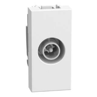 BTicino Passthrough coaxial socket - 1 module - white — YW4202P14