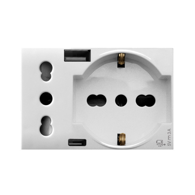 AVE SCHUKO SOCKET +ITA+USB A/C DOMUS 3M — 44109015USB