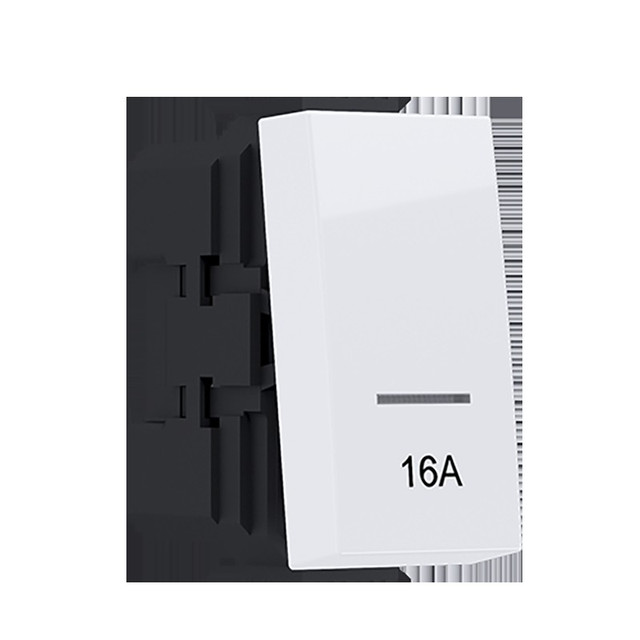 ACA Lighting MODYS 2-POLE SWITCH (0-1) WITH 16A INDICATOR WHITE 1 M. 2P 16AX 250VAC IP20 — 10101312406