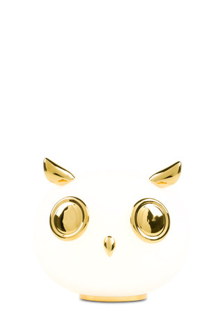 Moooi Pet Light Uhuh (owl), Matt white with golden elements — manufacturer image