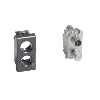 BTicino Star demixed coaxial socket for single-user aerial systems, also remote powered and shunting centralised — H4214D