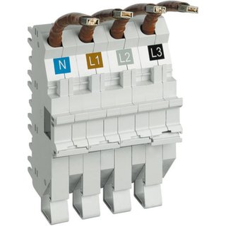BTicino Base for top cable connection BTDIN 4P 6 modules - L1+L2+L3+N — TC125P4C