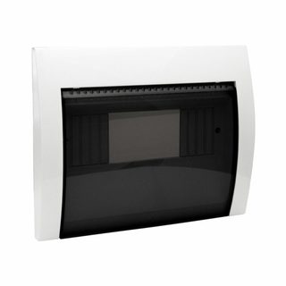 AVE Banquise white cover with tinted flap for BL06P box – 8 modules — 53T08BG