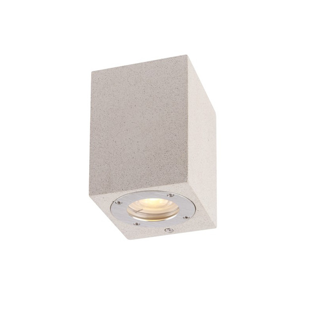 ACA Lighting WALL SQUARE SPOT LUMINAIRE IP65 GU10 WHITE CEMENT — MK0531SW