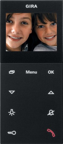 Gira Surface-mounted video home station Plus black matt (lacquered) System 55 — 1239005