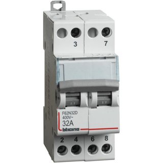 BTicino Changeover switch 2NO/NC - 32A - 230/400V - 2 modules — F62N32D