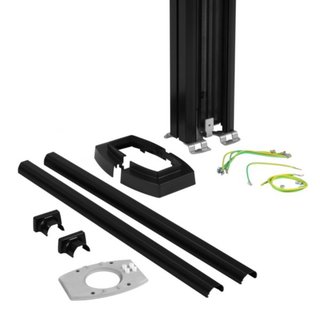 BTicino Curve single-face column in aluminium height 2780 - 4060 mm. Black — 129201NNR