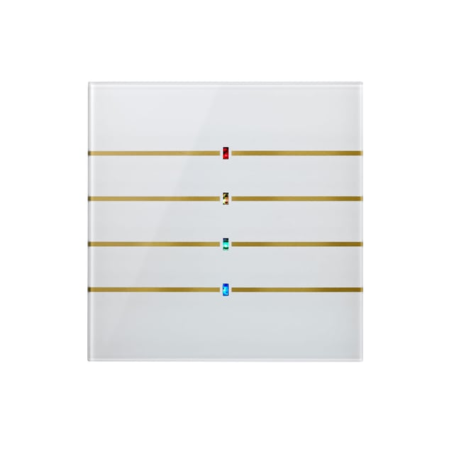 Blumotix Glass Line cover — KNX Glass keypad, square, white — BX-F-QKWG-Gold