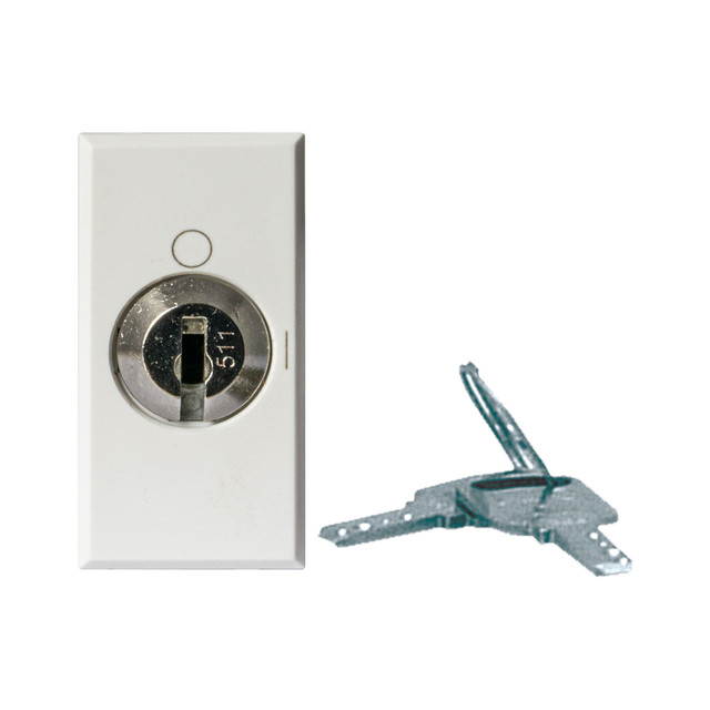 AVE 16A 2P NO PUSHBUTTON 250V +KEY WHITEK 1MOD — 446075