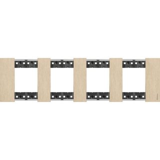 BTicino 2x4P 71mm Living Now plate — KA4802M4ZW