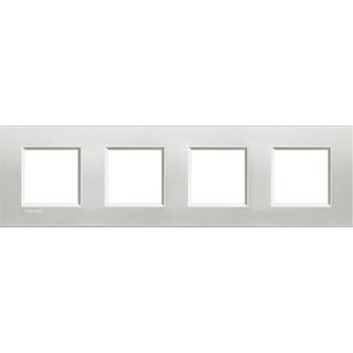 BTicino Square cover plate 2x4P 71mm silver — LNA4802M4AG