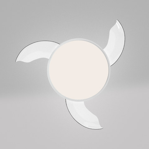 ACA Lighting DECORATIVE WHITE CEILING FAN DC35W LED DIAM106CM 3 TRANSPARENT BLADES WITH REMOTE CONTROL 2 DOWNRODS 13&25CM — manufacturer representative image