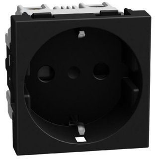 BTicino German standard socket 2P+E 16 A 250 V - 2 modules - dark — YD4141