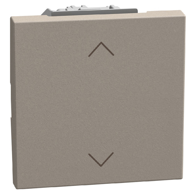 BTicino Double pushbutton with interlock with UP and DOWN symbol - 2 modules - stone — YG4037NM2
