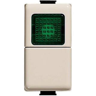 BTicino Pushbutton 1P NO 250Vac 10A Ivory and lamp carrier 24V — A5057V
