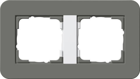 Gira E3 cover frame dark grey soft touch with pure white glossy carrier frame dark grey Soft Touch with pure white glossy carrier frame — 0212413