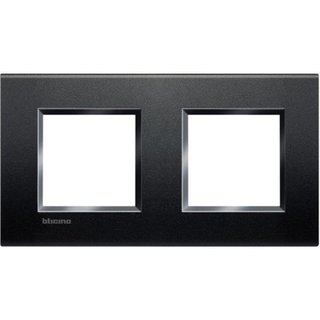 BTicino Square cover plate 2x2P 71mm Anthracite — LNA4802M2AR