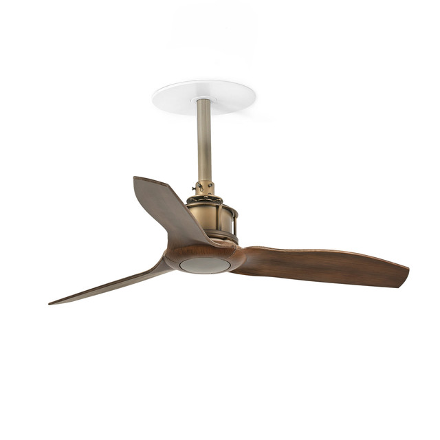 Faro Barcelona JUST FAN S RECESSED Old gold/walnut fan — 33428R
