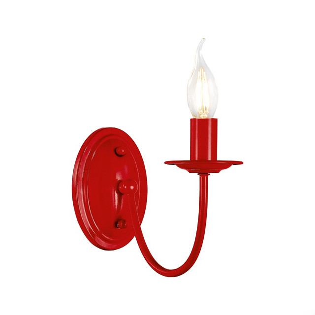 ACA Lighting NETTO WALL MOUNTED 1XE14 METAL RED 25Χ15,5Χ20CM — DL9311WR