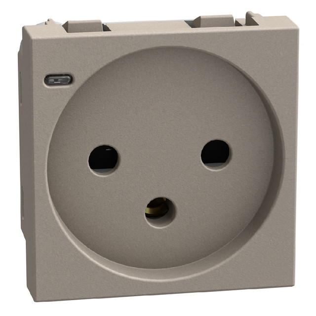 BTicino Israeli standard socket 2 P+E 10/16 A 250 V socket - 2 modules - stone — YG4183