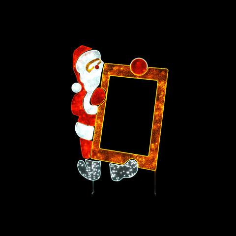 ACA Lighting LED SANTA HOLDING PHOTO FRAME FLOOR MOTIF 1500 WW,WHITE&RED STEADY LED 48m ROPE LIGHTS 1,5m CABLE IP65 2770x2000x50mm — manufacturer representative image