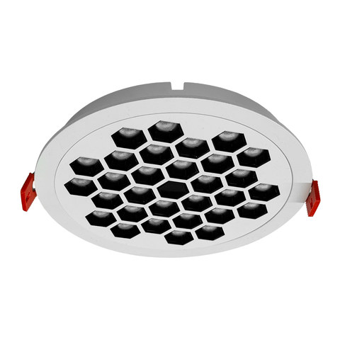 ACA Lighting Recessed Honeycomb Light - 18W White with Black Reflector/Ra>80/2350lm/3000K — manufacturer representative image