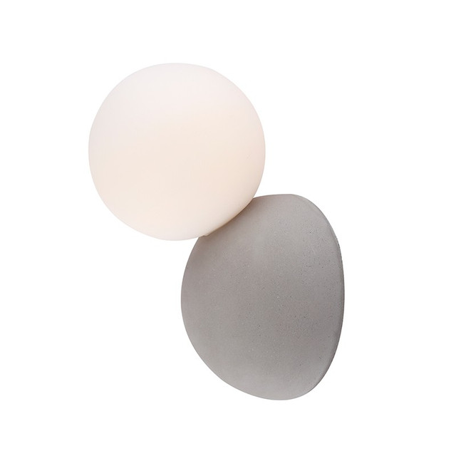 ACA Lighting WALL LIGHTING 1XG9 NATURAL CEMENT+WHITE GLASS 19Χ12Χ12CM VENUS — MK421W19G