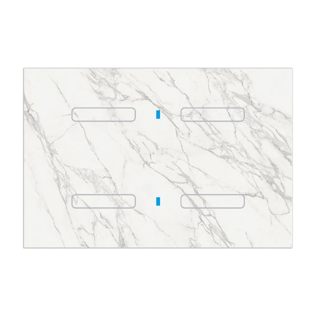 Blumotix Glass Marble cover — 4 buttons, rectangular, white marble effect — BX-F-RWM4N