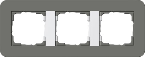 Gira E3 cover frame dark grey soft touch with pure white glossy carrier frame dark grey Soft Touch with pure white glossy carrier frame — 0213413