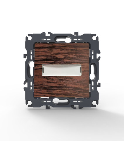ACA Lighting PRIME 1 GANG PUSH BUTTON & NAMEPLATE LED LAMP (12VAC) SCREWLESS 1P 10A 250VAC IP20 WOOD — manufacturer representative image