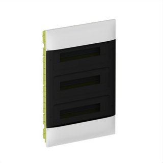 BTicino LINEA HABITA flush-mounting switchboard with door dark colour, 3x18 modules — E315PSC54