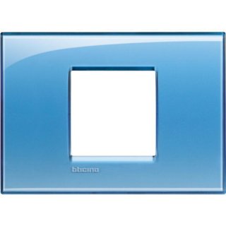 BTicino Square cover plate 2 modules centred - blue deep — LNA4819AD
