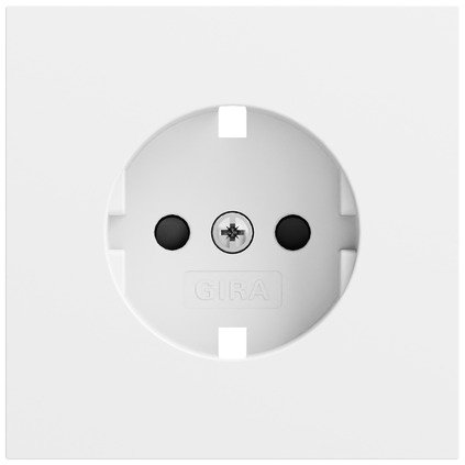 Gira Cover for SCHUKO socket outlet 16 A 250 V~ with increased contact protection (Safety Plus) pure white matt (lacquered) System 70 — 492172