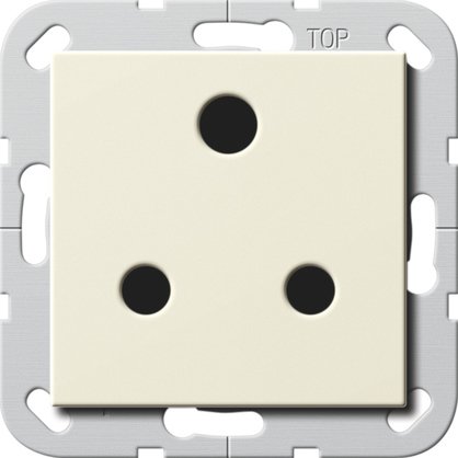 Gira British Standard socket outlet (BS 546) Round Pin 15 A 250 V~ with shutter cream white glossy System 55 — 277401