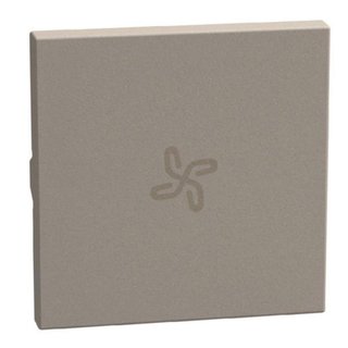 BTicino lightable key cover with fan symbol, 2 modules stone, axial — YG4916RM2