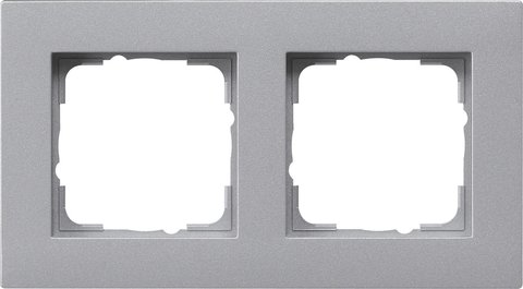 Gira E2 cover frame for flat installation colour aluminium colour aluminium (lacquered) — 0212255